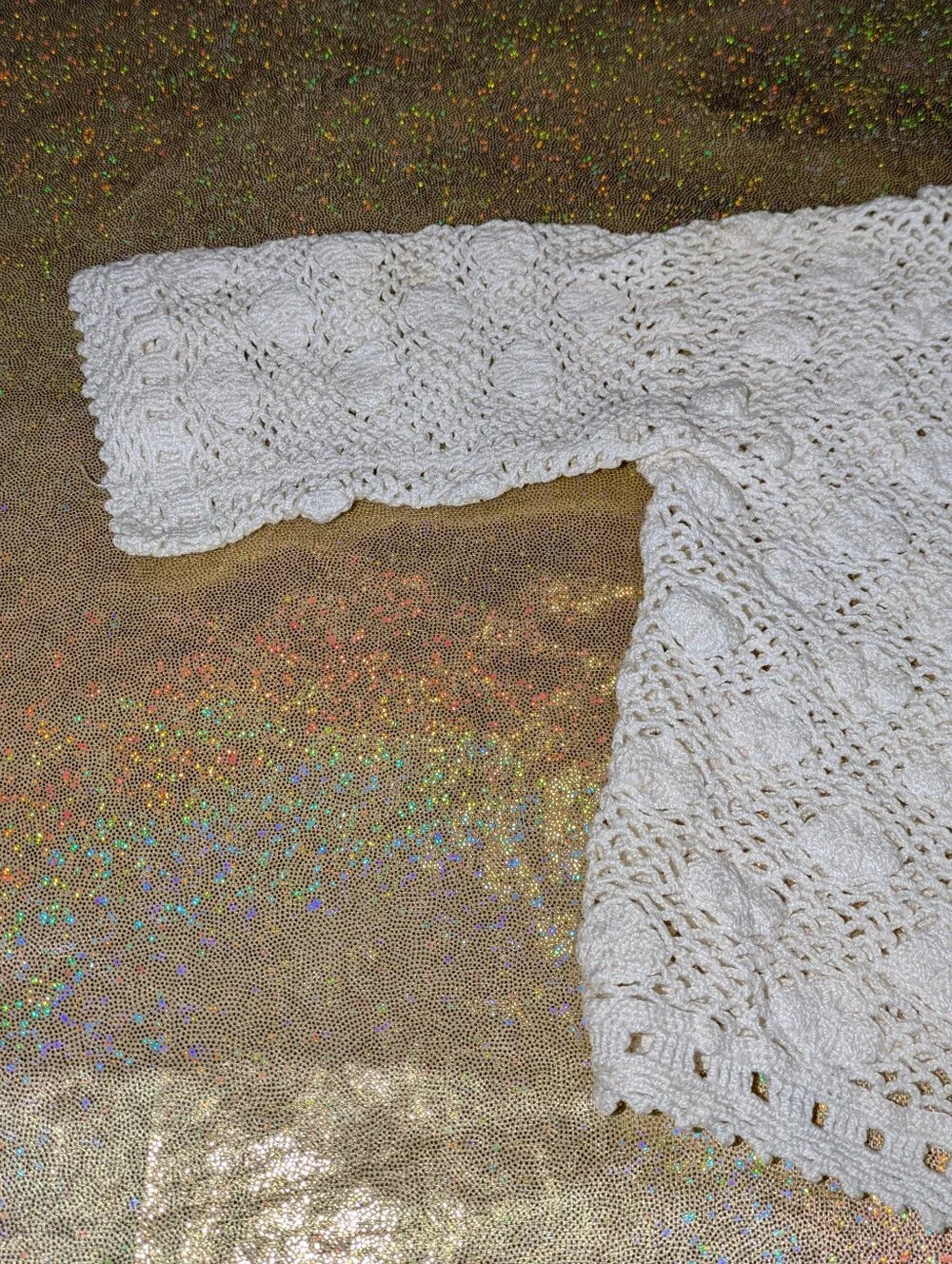Crocheted Open-Front Baby Cardigan from Croatia